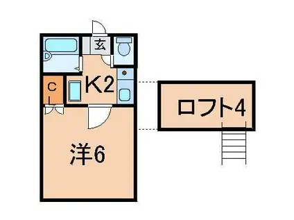 メゾン南福島(1K/1階)の間取り写真