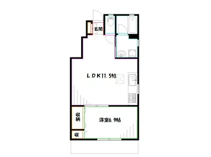セントノース(1LDK/1階)の間取り写真