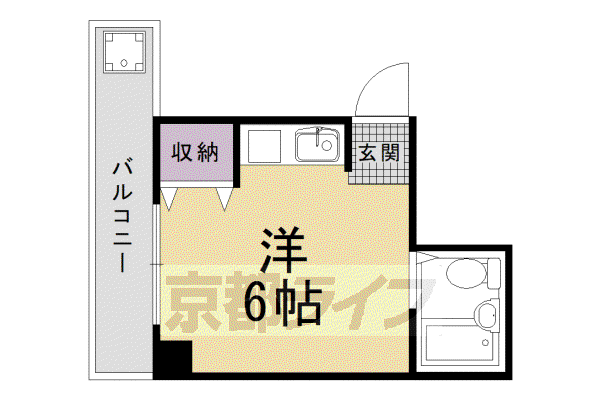 RKマンション(ワンルーム/3階)の間取り写真
