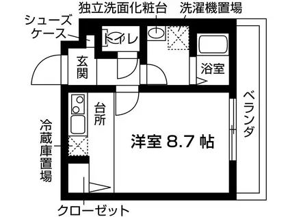 GRANDECOURT立命館U.イーストI(1K/1階)の間取り写真