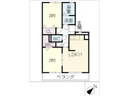 カサグランデ(2LDK/3階)の間取り写真