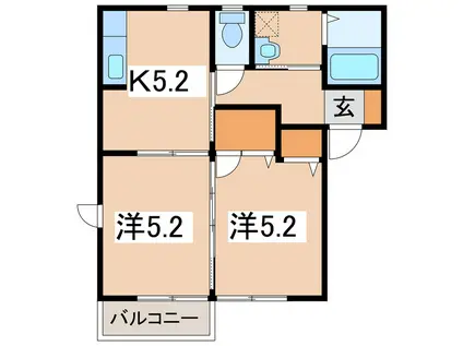 メゾンドクローバー(2K/1階)の間取り写真