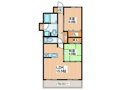 リバーカントリーガーデン京橋(2LDK/28階)の間取り写真