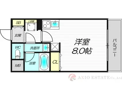 パークフラッツ東三国(ワンルーム/10階)の間取り写真