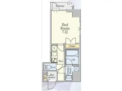 クレストコート蔵前(1K/6階)の間取り写真