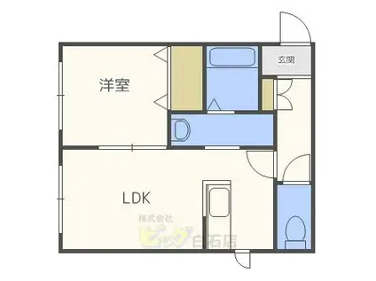 フレグラント菊水(1LDK/3階)の間取り写真