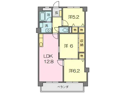 サフィニアMI(3LDK/1階)の間取り写真