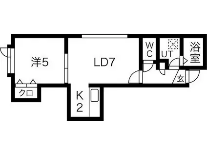 フォート・デルッシ4・1(1LDK/2階)の間取り写真