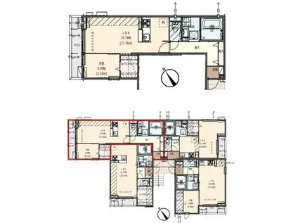グラシア徳山(1LDK/1階)の間取り写真
