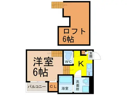 プランドルアムール(1K/1階)の間取り写真