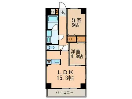 GRAN DUKE 千代田(2LDK/2階)の間取り写真