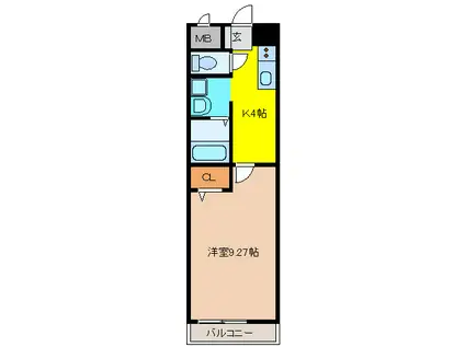 ビバ犬山(1K/5階)の間取り写真