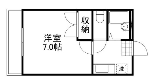 FOR RENT M1(1K/2階)の間取り写真