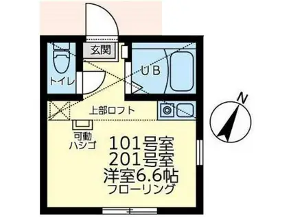 ユナイト屏風浦バジリカータ(ワンルーム/1階)の間取り写真