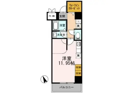 クリサスレジデンス枇杷島(ワンルーム/8階)の間取り写真