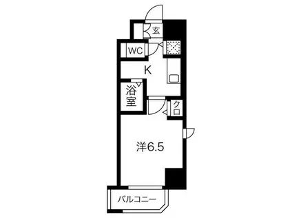 グランカリテ神戸ウエスト(1K/9階)の間取り写真