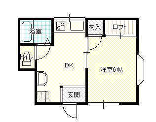 パールハイツI(1DK/1階)の間取り写真