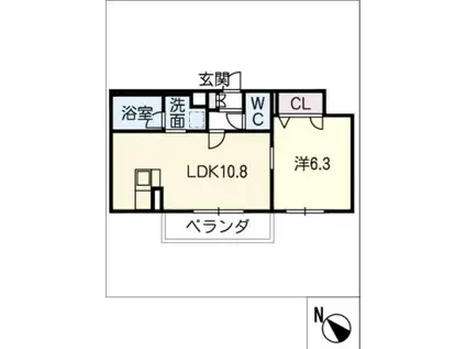 ベルナード(1LDK/3階)の間取り写真