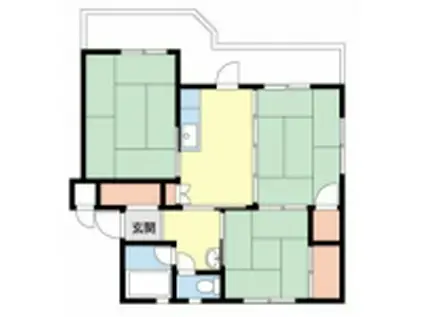 クレスト・坂田山(3DK/2階)の間取り写真