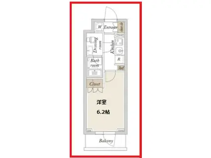 ラドゥセール高砂(1K/5階)の間取り写真