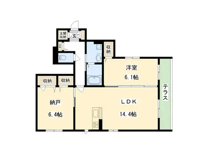 サンドミール世木III(1SLDK/1階)の間取り写真