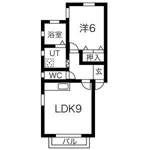 エースメゾン(1LDK/1階)の間取り写真