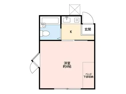 メゾンド海神(1K/2階)の間取り写真