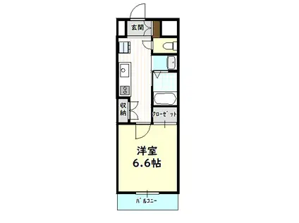 アラモード日根野(1K/6階)の間取り写真