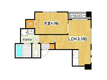 ポートタウン35(1DK/7階)の間取り写真