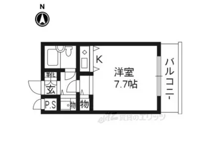 DETOM-1西陣聚楽Ⅱ(ワンルーム/2階)の間取り写真