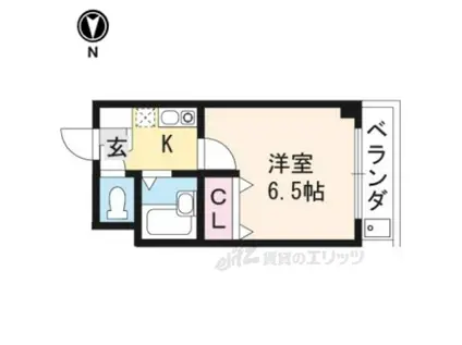 ピュアハウスブラウン(1K/2階)の間取り写真