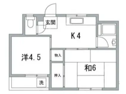 都営浅草線 本所吾妻橋駅 徒歩9分 5月上旬入居可 2人入居可(2DK/2階)の間取り写真