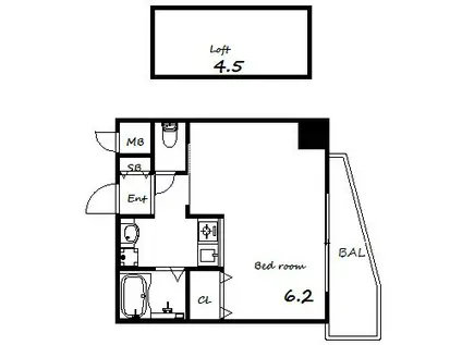 エステムコート神戸県庁前IIIフィエルテ(1K/3階)の間取り写真