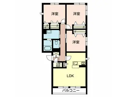 メゾンヴィアソーレB(3LDK/2階)の間取り写真