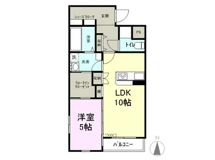 カサトーレ清水(1LDK/4階)の間取り写真