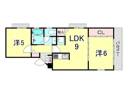 昭南館II(2LDK/2階)の間取り写真