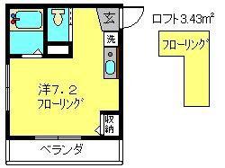 ゴールデンハイツ(ワンルーム/2階)の間取り写真