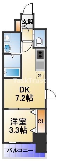 守口プライマリーワン(1DK/4階)の間取り写真
