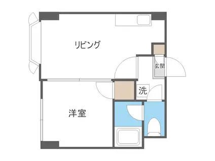 モア澄川(1DK/2階)の間取り写真