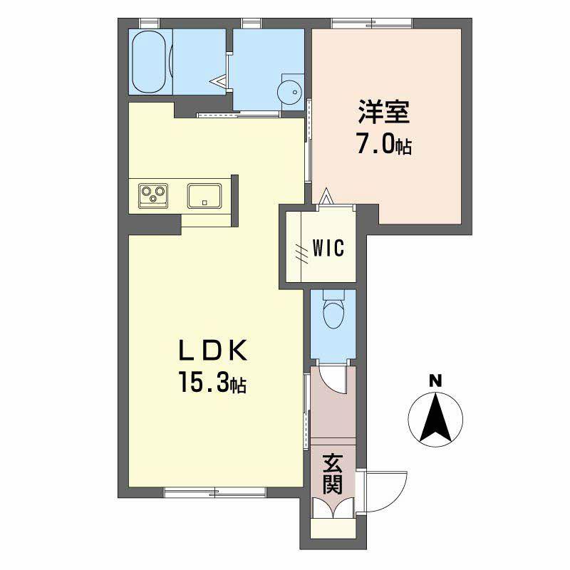 プロヌーブ三条(1LDK/1階)の間取り写真