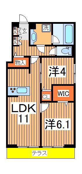 D-KUUTIO(2LDK/1階)の間取り写真