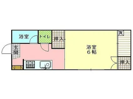 サンハイム(1K/1階)の間取り写真