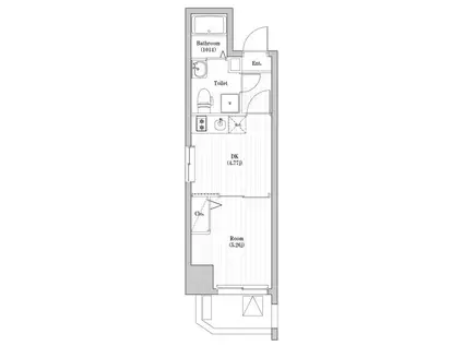 アーバハイツ六町1号館(1DK/1階)の間取り写真