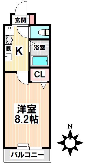 ST.ラール(1K/4階)の間取り写真