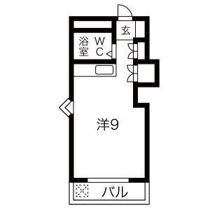 クローバーガーデンC(ワンルーム/3階)の間取り写真