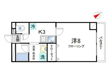 新宿ハイブリッジ(1K/3階)の間取り写真