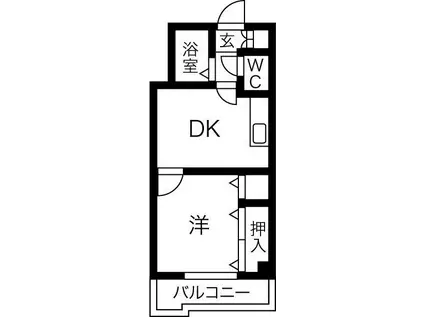 メゾンイングスあびこ(1DK/3階)の間取り写真