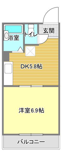 PERAコーポ(ワンルーム/2階)の間取り写真