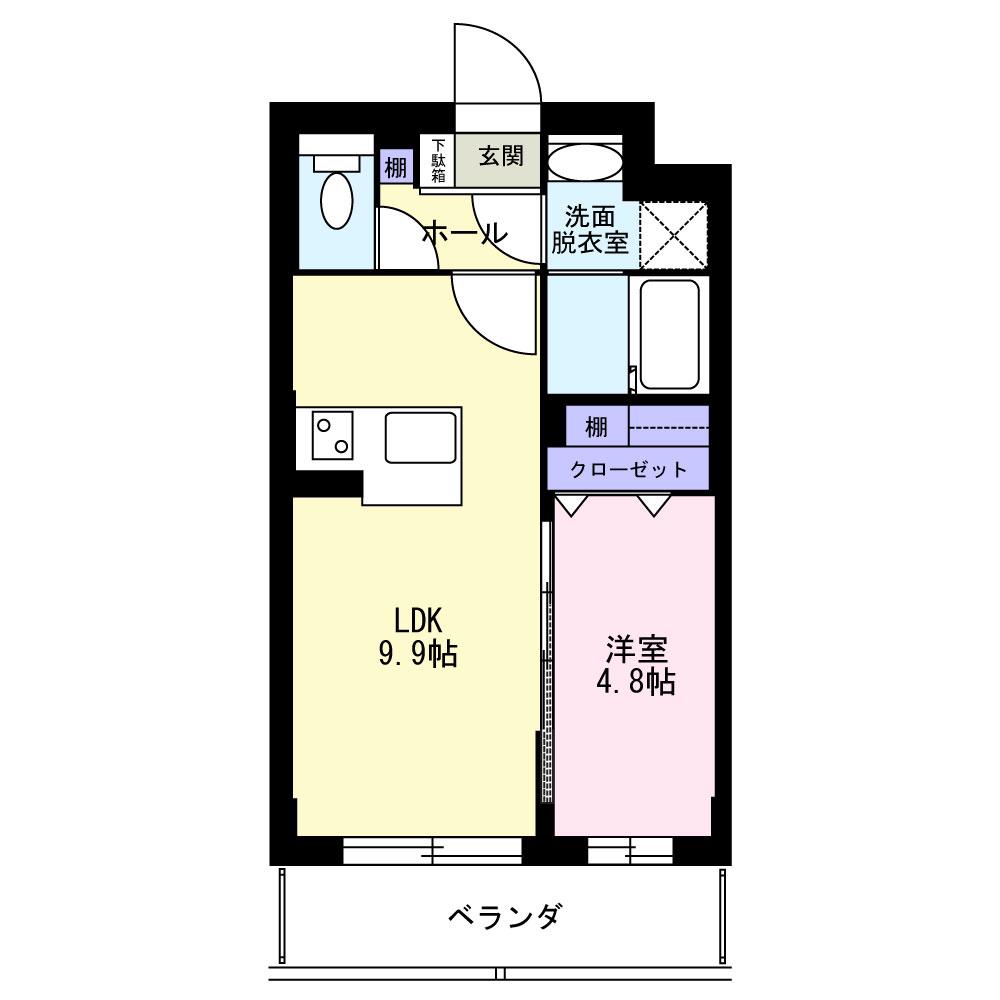 グリーントレジャー(1LDK/3階)の間取り写真