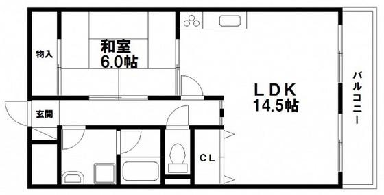 ハイデンスホンダ(1LDK/2階)の間取り写真